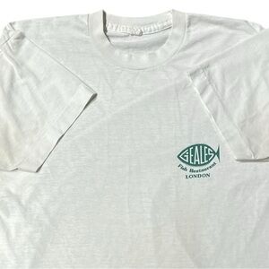 VINTAGE 80s GEALES LONDON SEAFOOD RESTAURANT SINGLE STITCH TEE LARGE